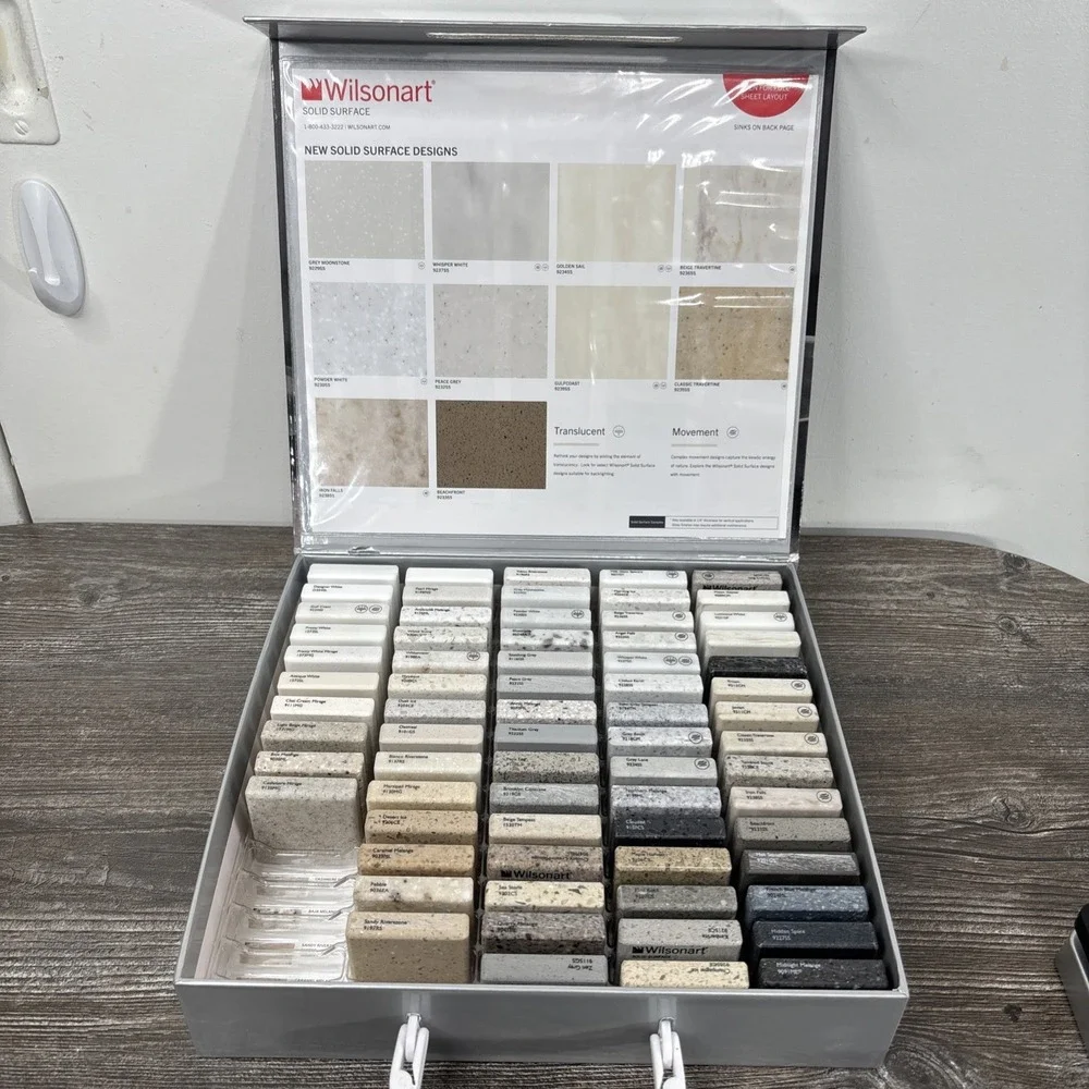 Wilsonart Solid Surface Sample Kit Box Of‎ 69 2x2 Tiles Multicolor